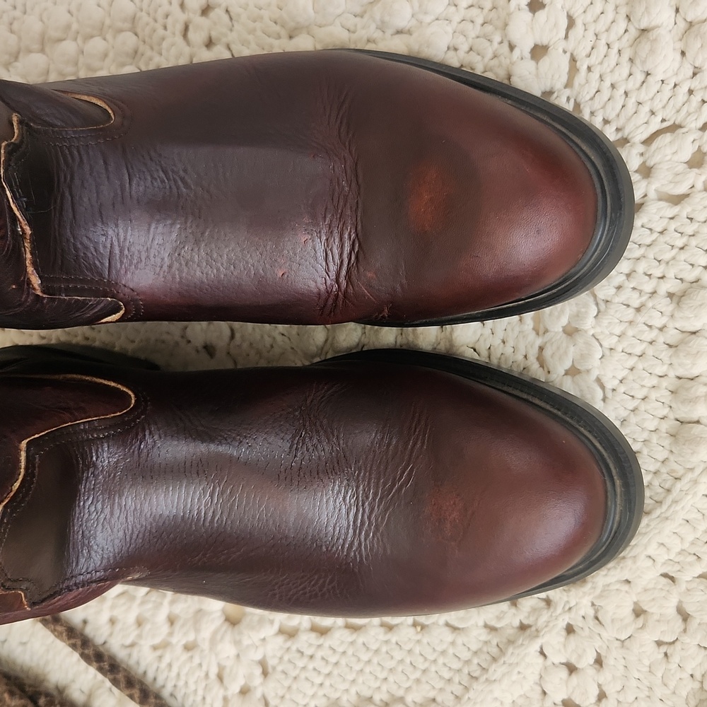 Men's Brown Leather Pull-On Work Boots - Picture 4 of 10
